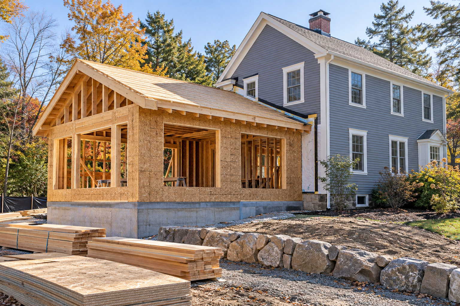 Home addition construction example