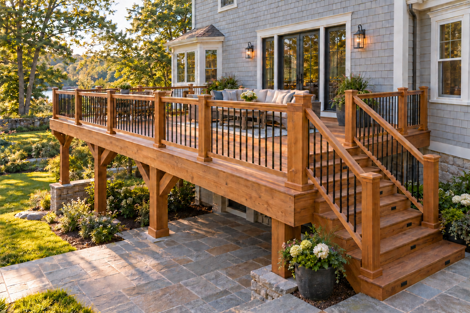 Custom deck construction example